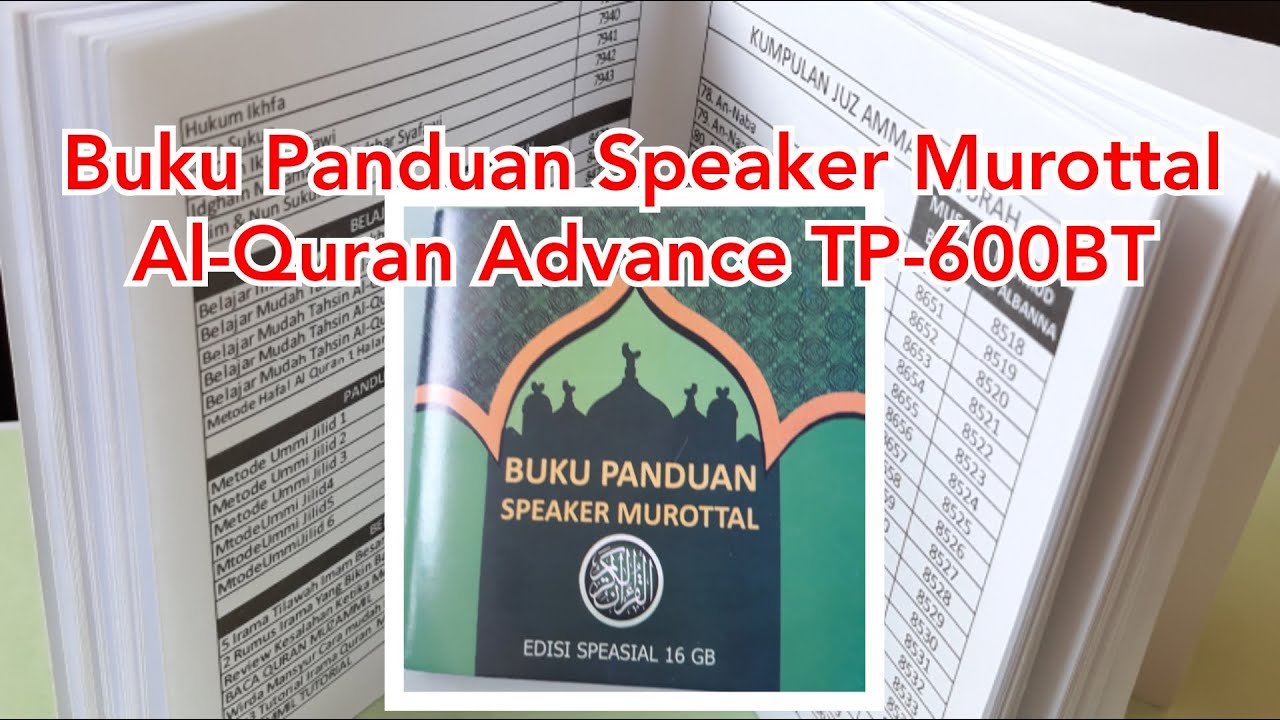 Detail Buku Panduan Speaker Murottal Advance Nomer 9