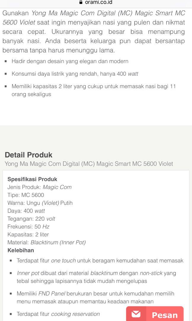 Detail Buku Panduan Yong Ma Mc5600 Nomer 34