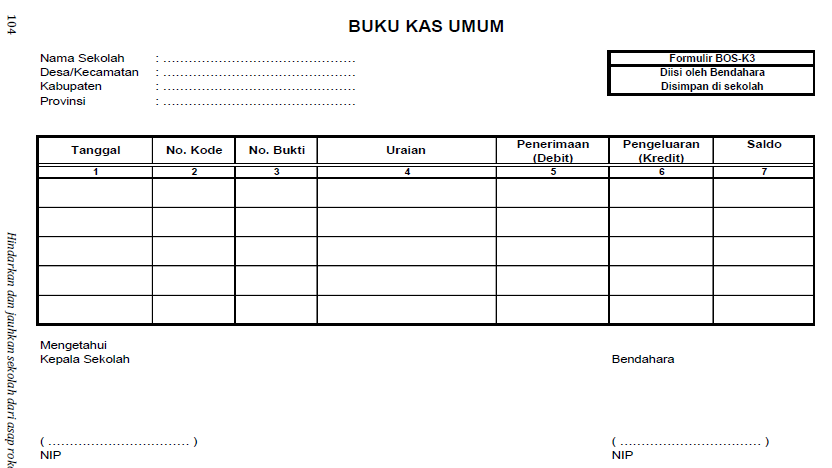 Detail Buku Pembantu Kas Sekolah Nomer 19