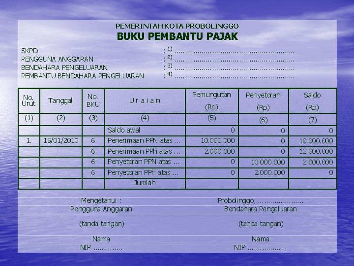 Detail Buku Pembantu Pajak Nomer 29