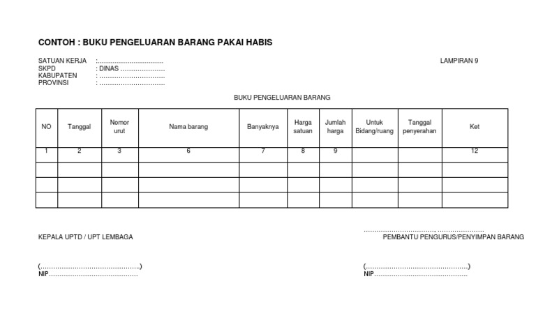 Buku Pengeluaran Barang - KibrisPDR