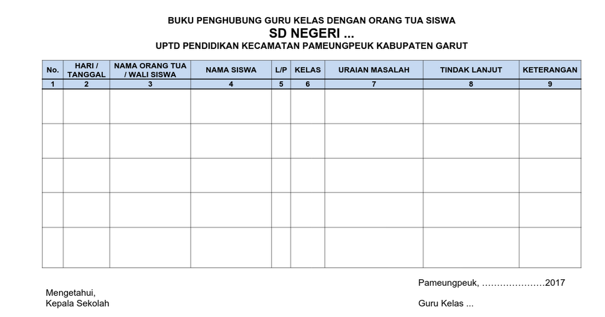 Buku Penghubung Siswa - KibrisPDR