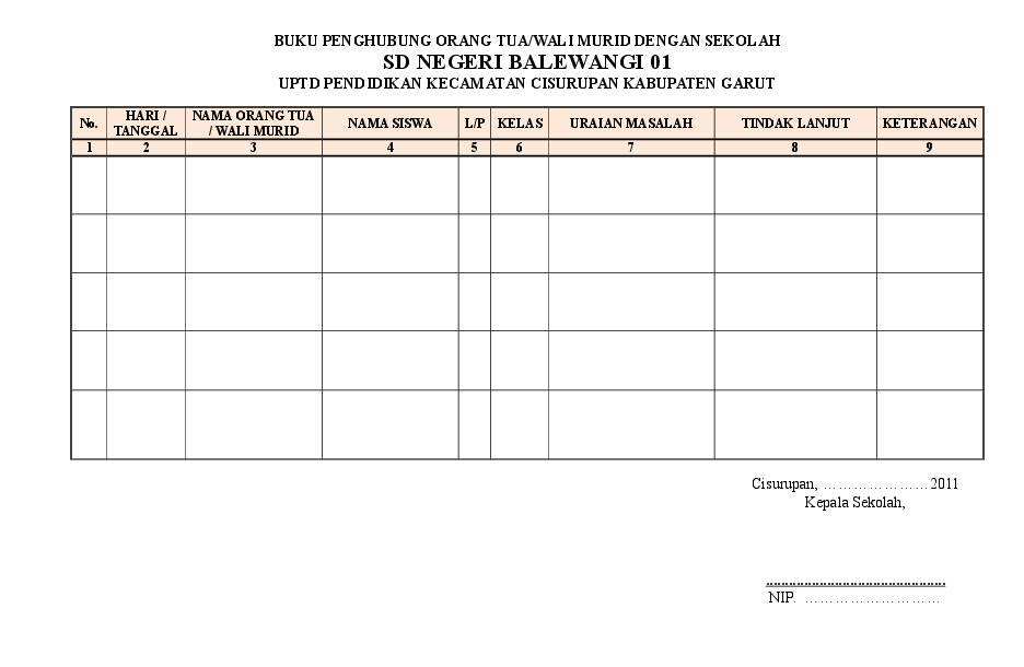 Detail Buku Penghubung Siswa Nomer 4