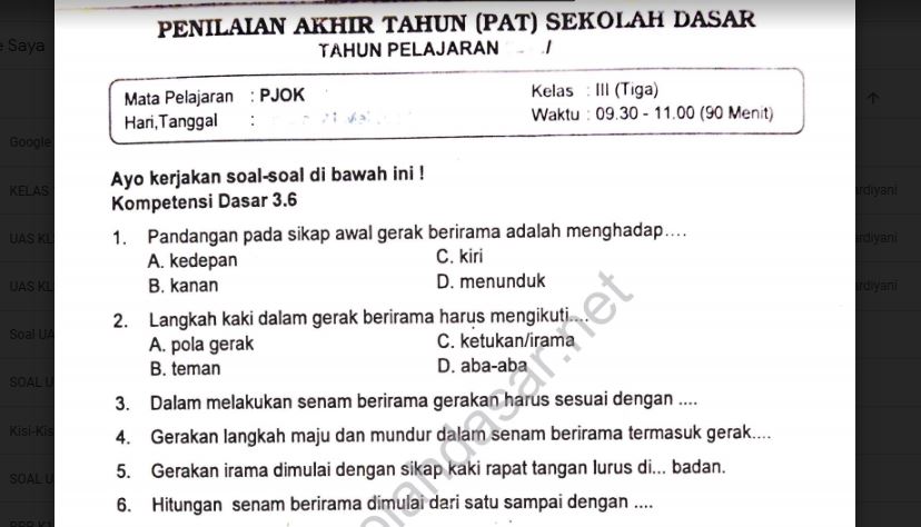 Detail Buku Penjas Kelas 3 Sd Nomer 25