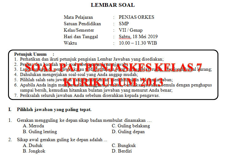 Detail Buku Penjas Kelas 7 Kurikulum 2013 Nomer 40