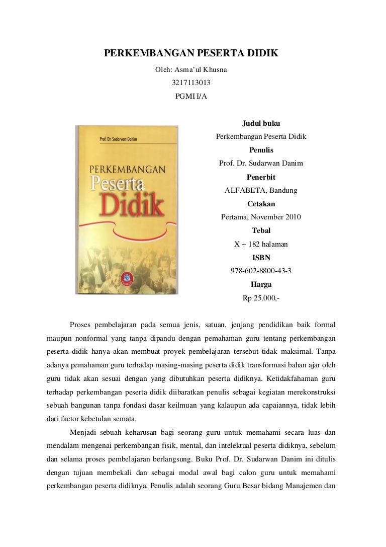 Detail Buku Perkembangan Peserta Didik Nomer 34