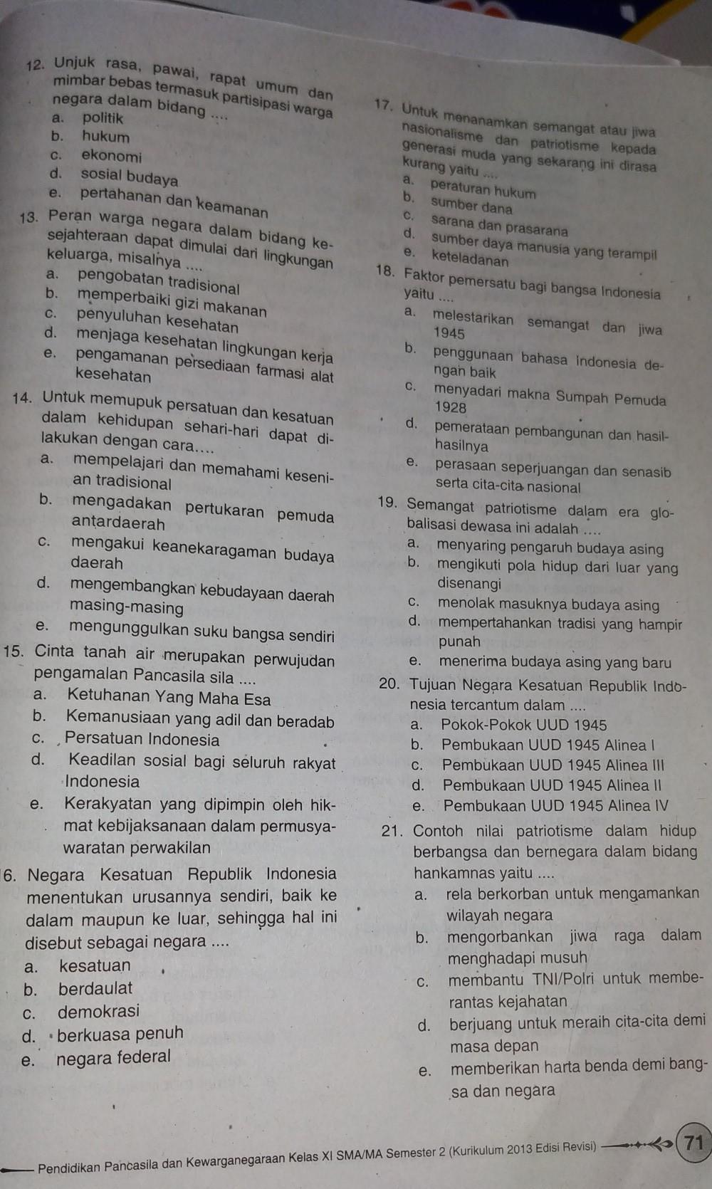 Detail Buku Pkn Kelas Xi Kurikulum 2013 Semester 2 Nomer 33