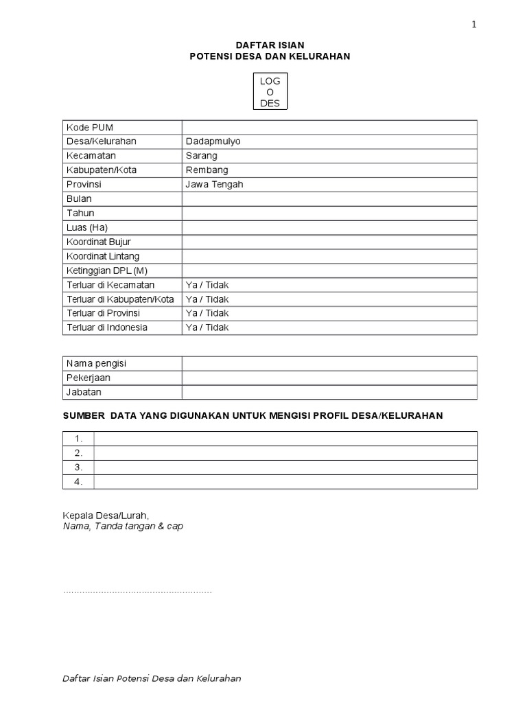 Detail Buku Potensi Desa Nomer 38