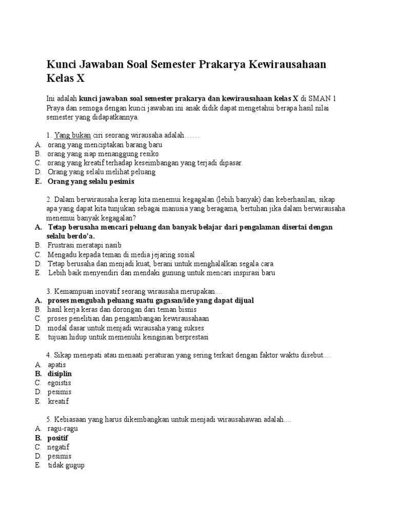 Detail Buku Prakarya Dan Kewirausahaan Kelas X Semester 2 Nomer 37