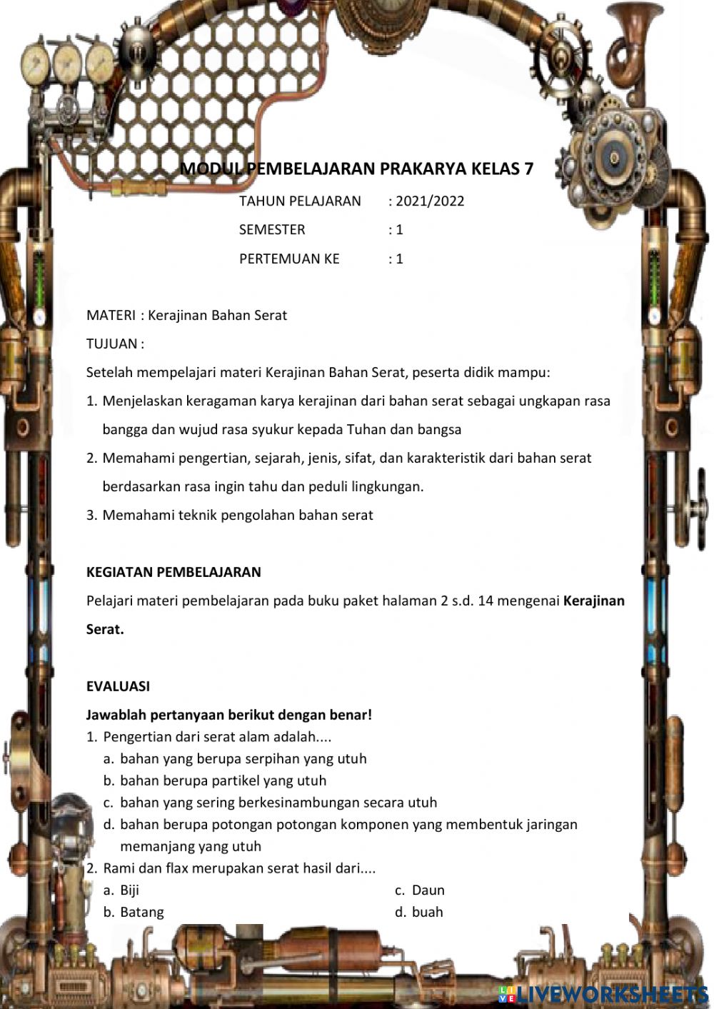 Detail Buku Prakarya Kelas 7 Semester 1 Nomer 37