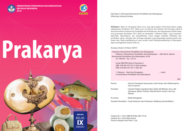 Detail Buku Prakarya Kelas 9 Kurikulum 2013 Revisi 2018 Nomer 14