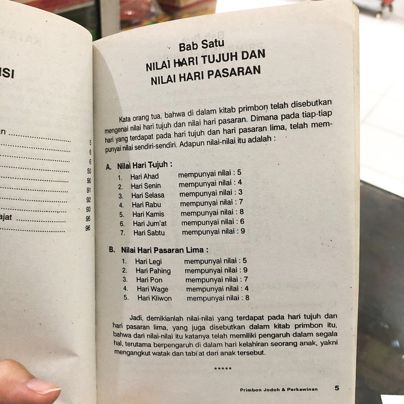 Detail Buku Primbon Hari Nomer 4