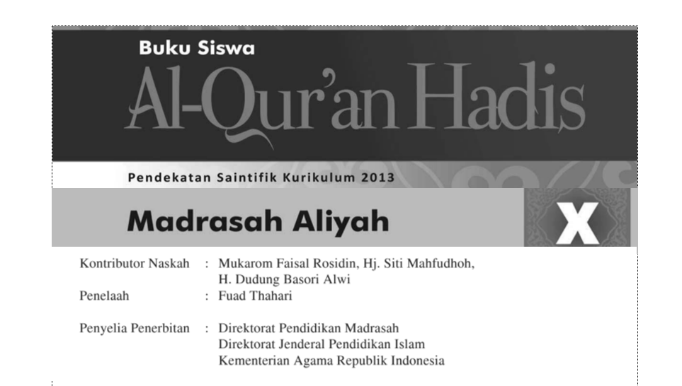 Detail Buku Qur An Hadits Kelas X Kurikulum 2013 Nomer 40