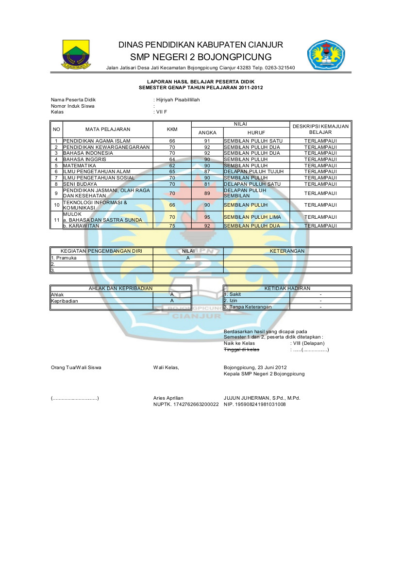 Detail Buku Rapor Kesehatan Nomer 18