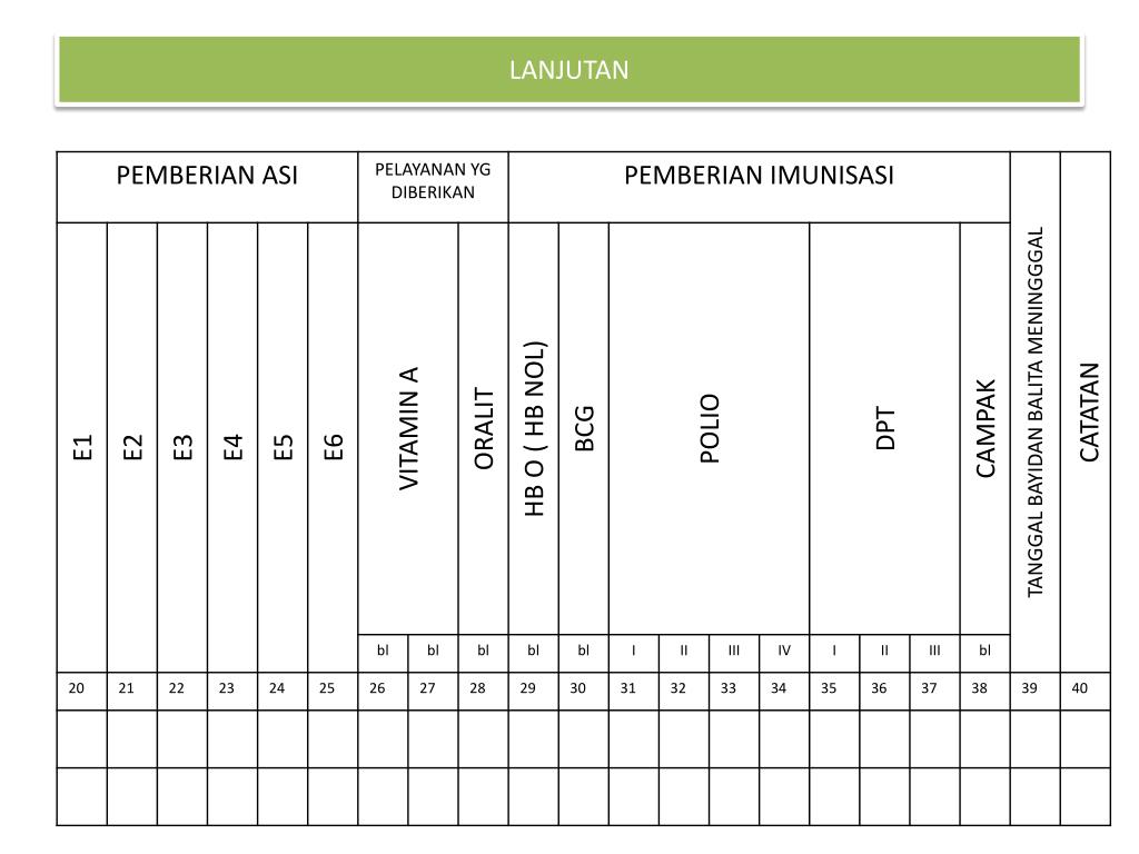 Detail Buku Register Posyandu Balita Nomer 40