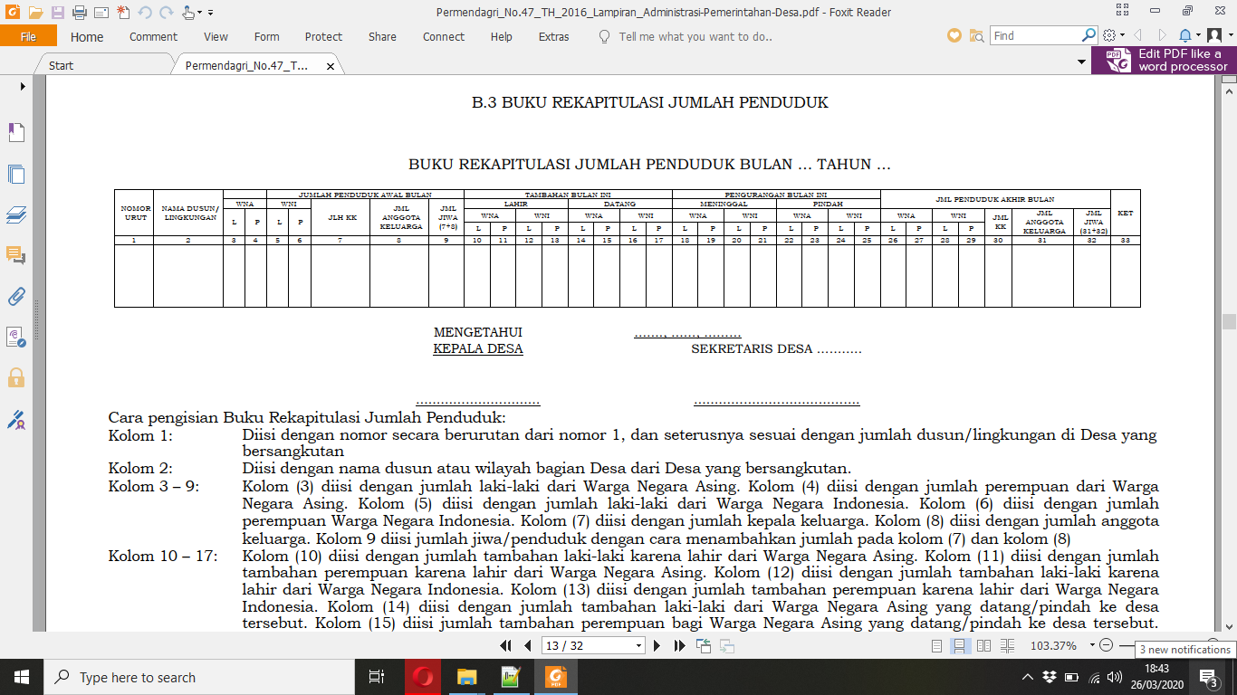 Buku Rekapitulasi Jumlah Penduduk - KibrisPDR