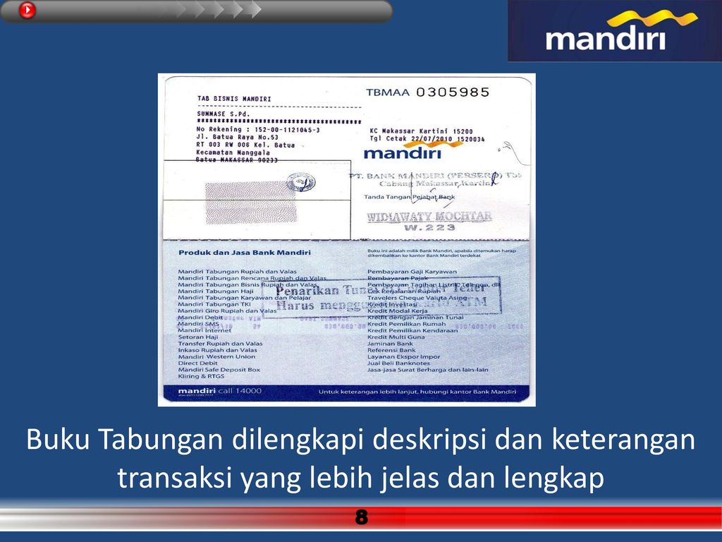 Detail Buku Rekening Bank Mandiri Nomer 37