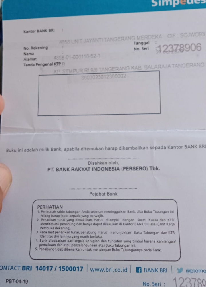 Detail Buku Rekening Bri Nomer 15