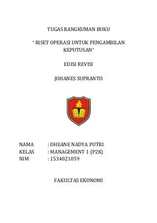 Detail Buku Riset Operasi Nomer 41