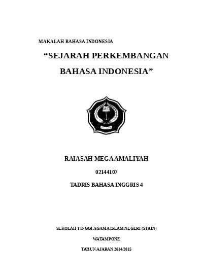 Detail Buku Sejarah Bahasa Indonesia Nomer 37