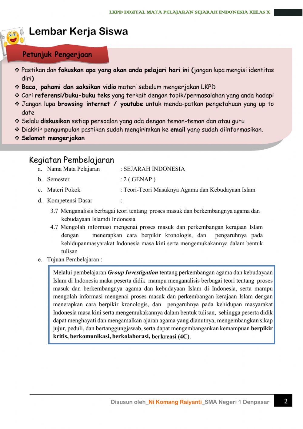 Detail Buku Sejarah Indonesia Kelas 10 Semester 1 Nomer 50