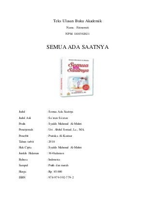 Detail Buku Semua Ada Saatnya Nomer 36