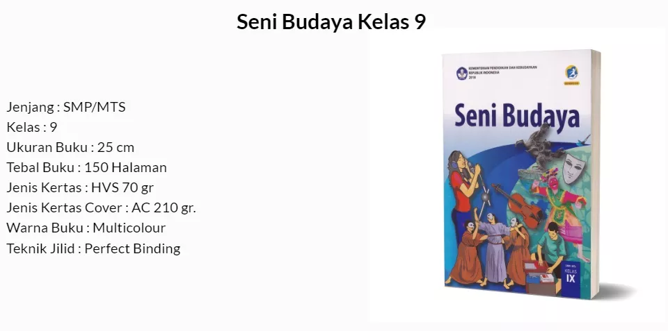 Detail Buku Seni Budaya Kelas 9 Kurikulum 2013 Revisi 2018 Nomer 53