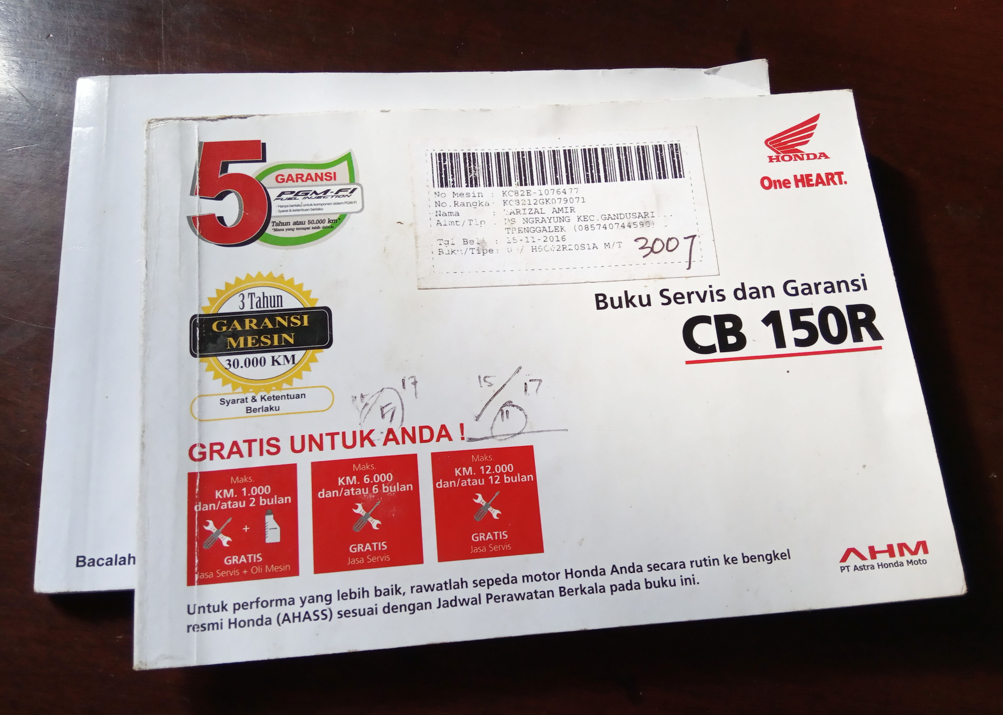 Detail Buku Service Honda Nomer 4