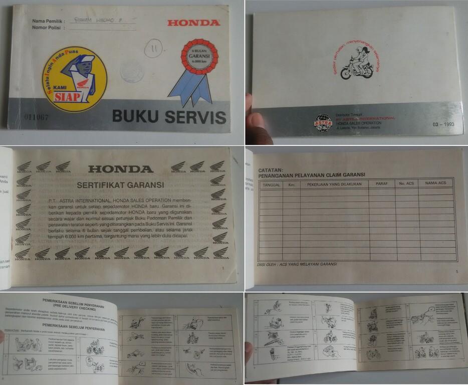 Detail Buku Servis Motor Honda Nomer 22