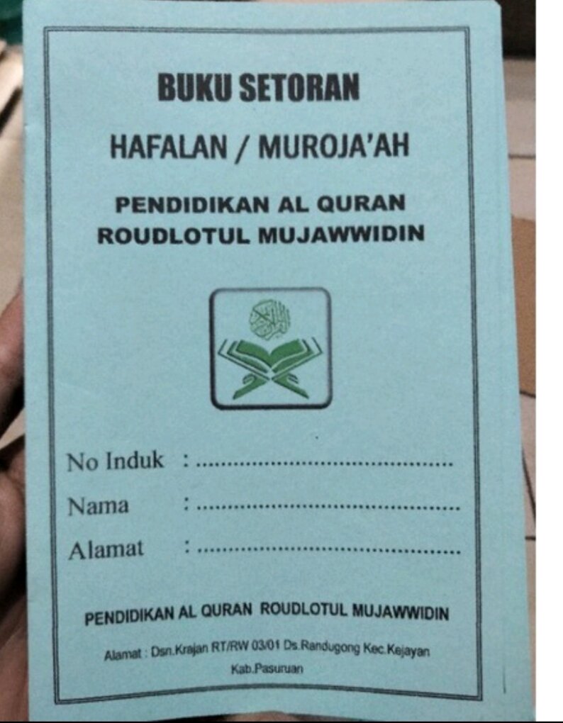 Detail Buku Setoran Tahfidz Nomer 6