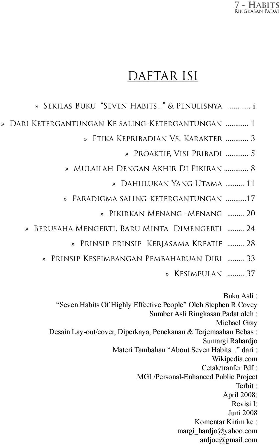 Detail Buku Seven Habits Nomer 26