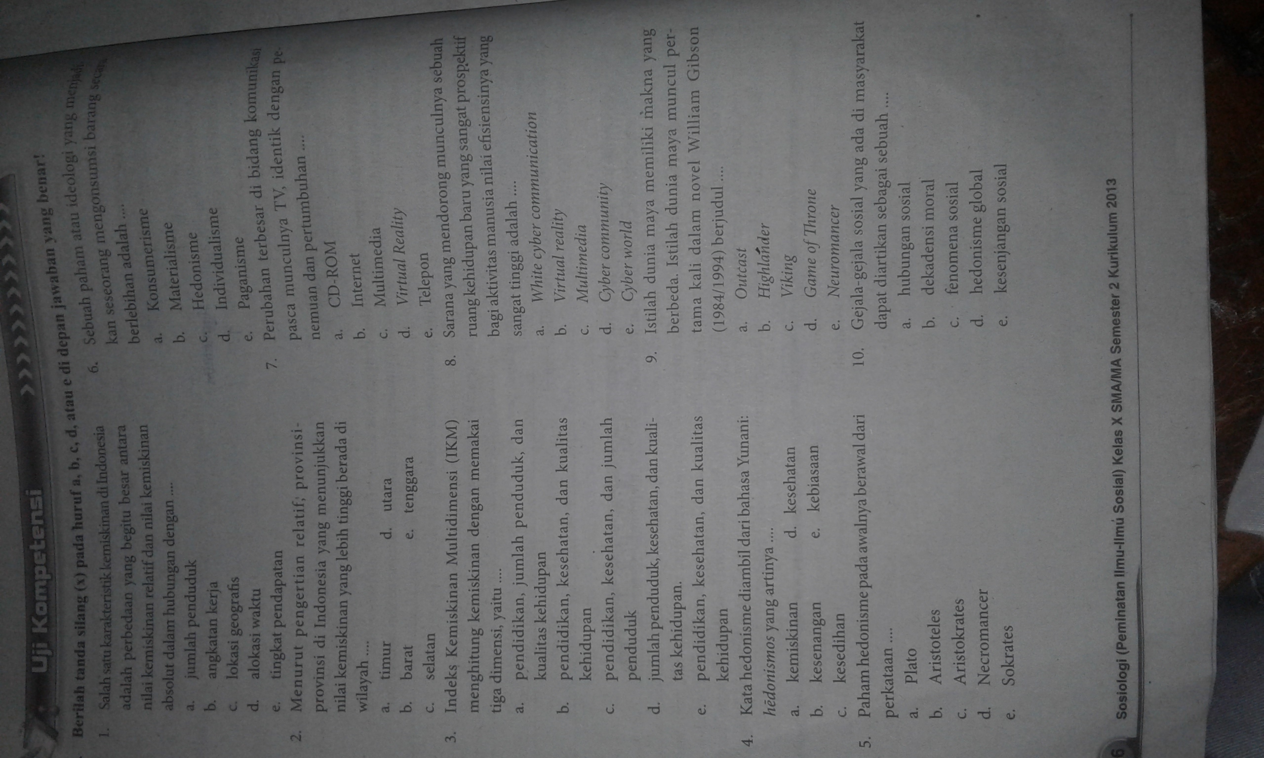 Detail Buku Sosiologi Kelas 10 Kurikulum 2013 Nomer 40