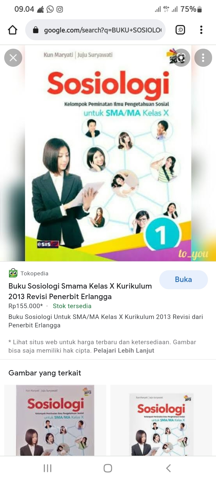 Detail Buku Sosiologi Kelas X Erlangga Nomer 27