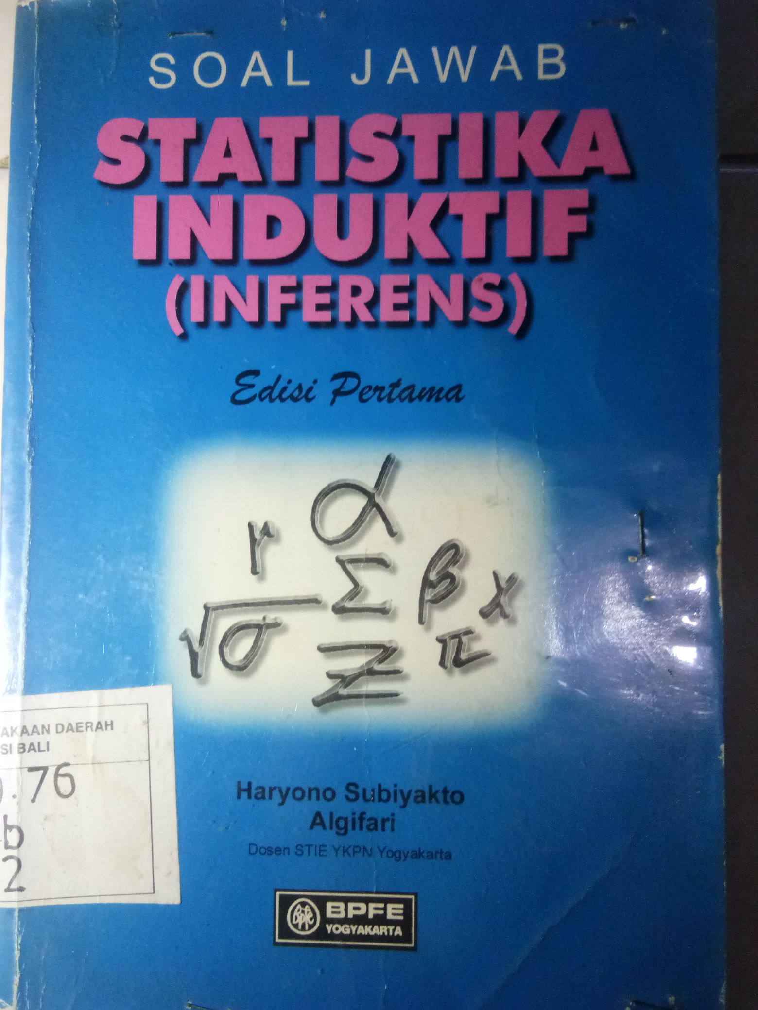 Detail Buku Statistik Induktif Nomer 26