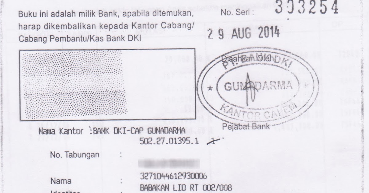 Detail Buku Tabungan Bank Dki Hilang Nomer 6