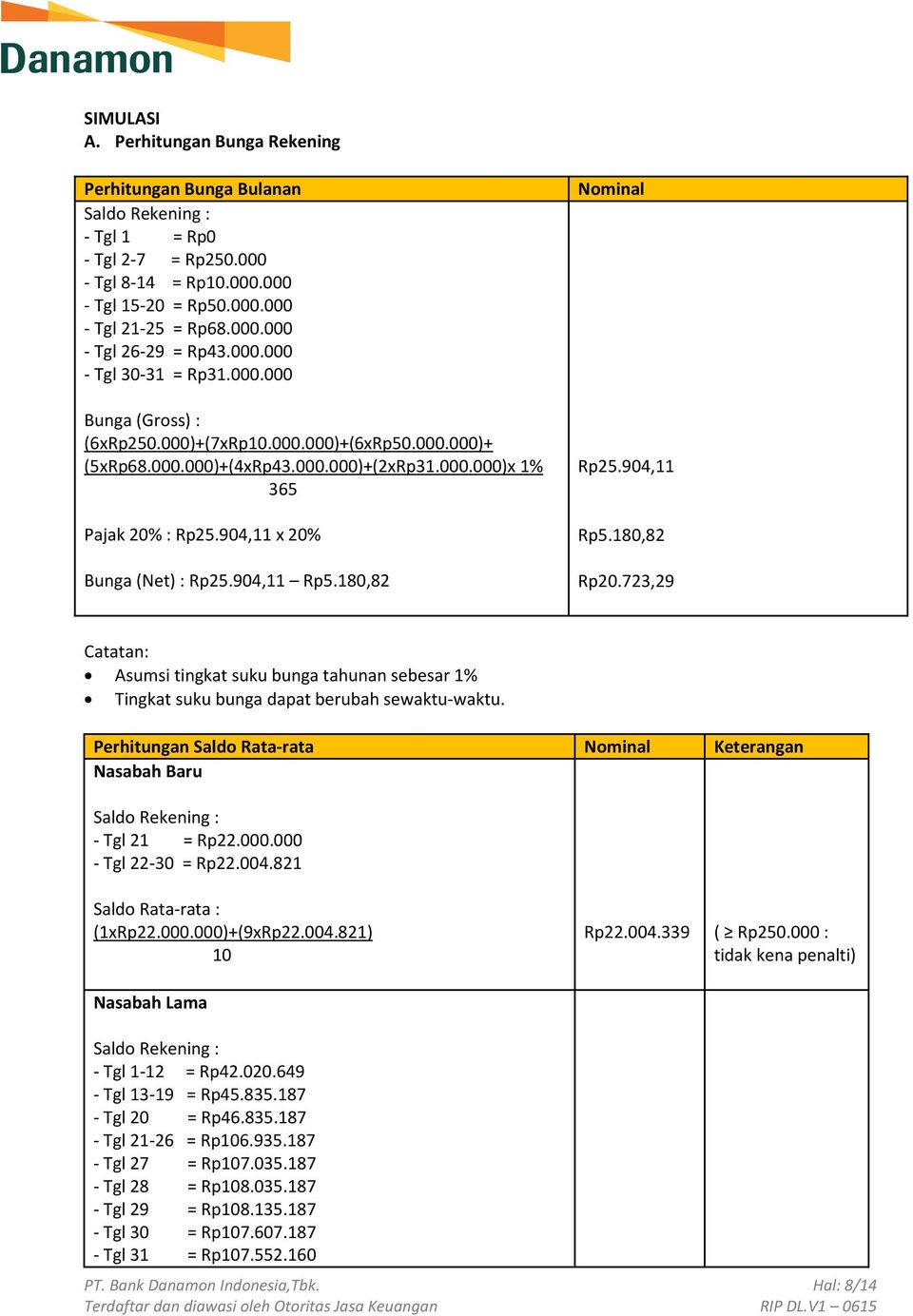 Detail Buku Tabungan Danamon Nomer 18