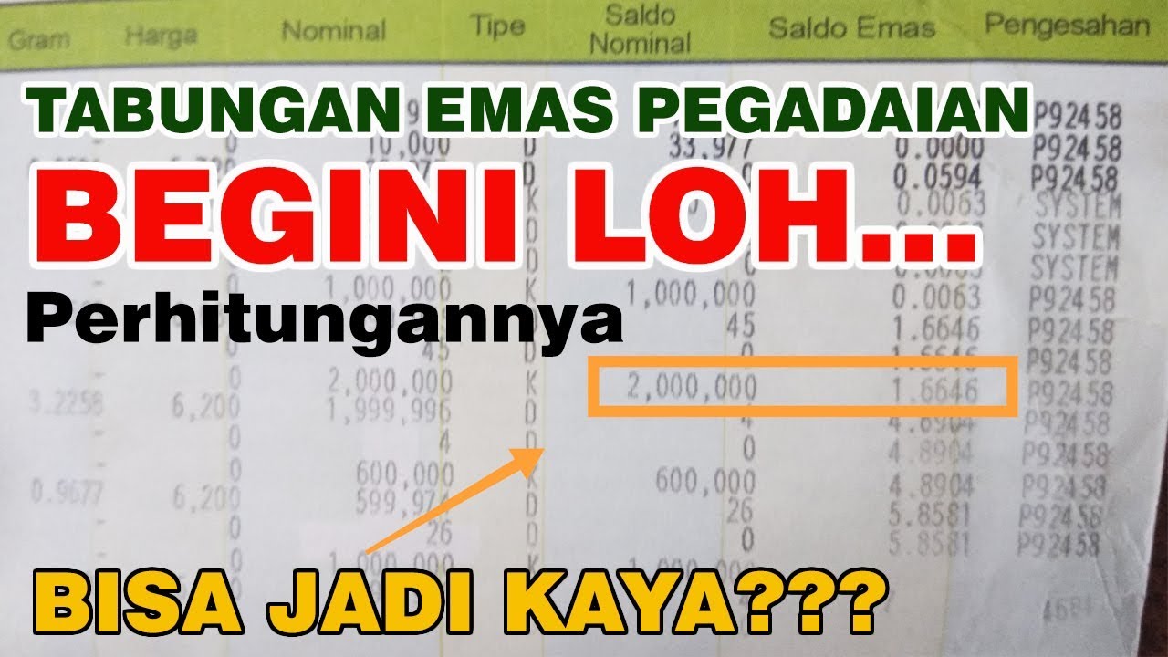 Detail Buku Tabungan Emas Pegadaian Nomer 28