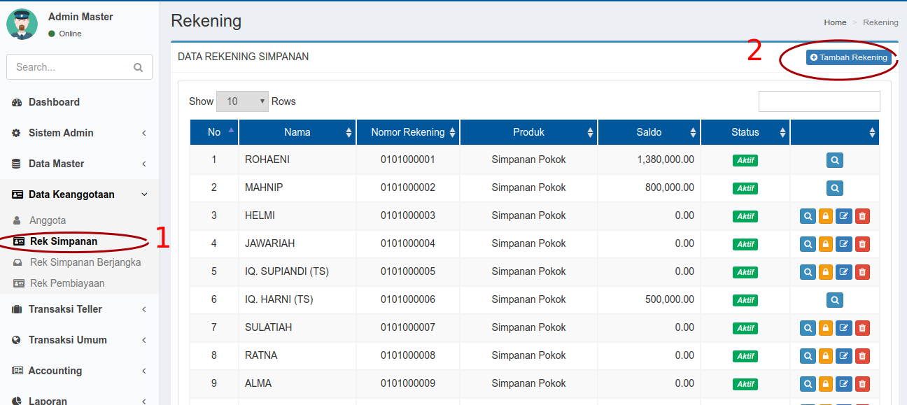 Detail Buku Tabungan Koperasi Nomer 46