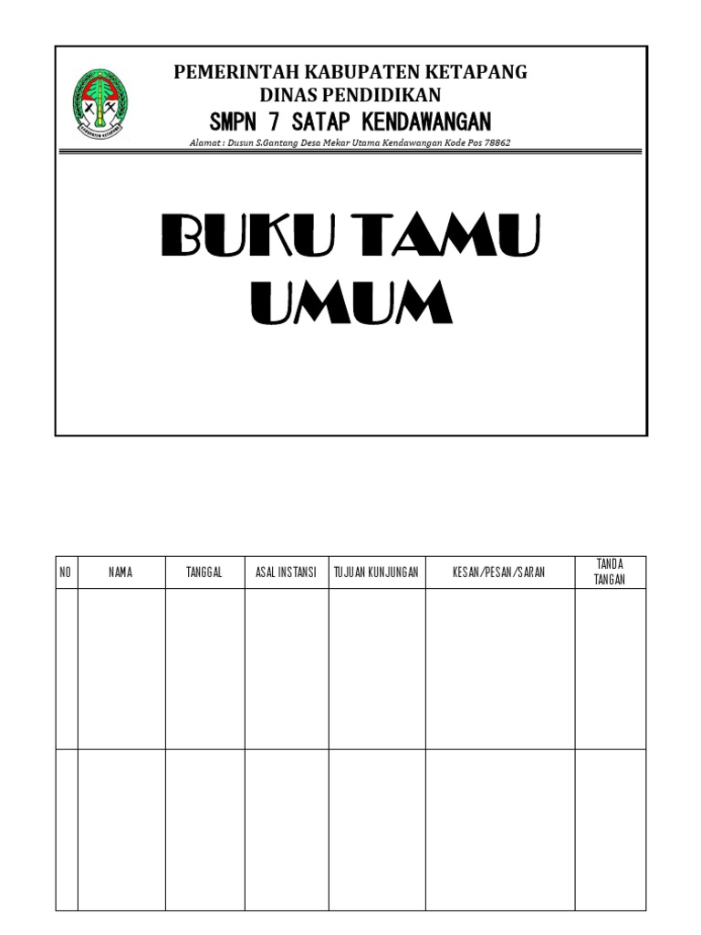 Detail Buku Tamu Umum Dan Buku Tamu Khusus Nomer 53