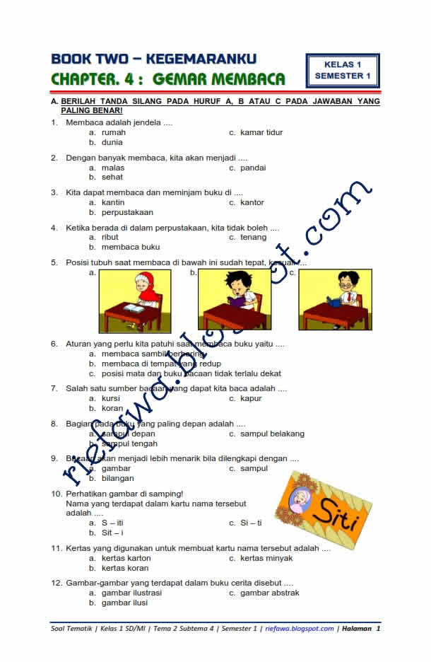 Detail Buku Tema 2 Kelas 1 Sd Nomer 25