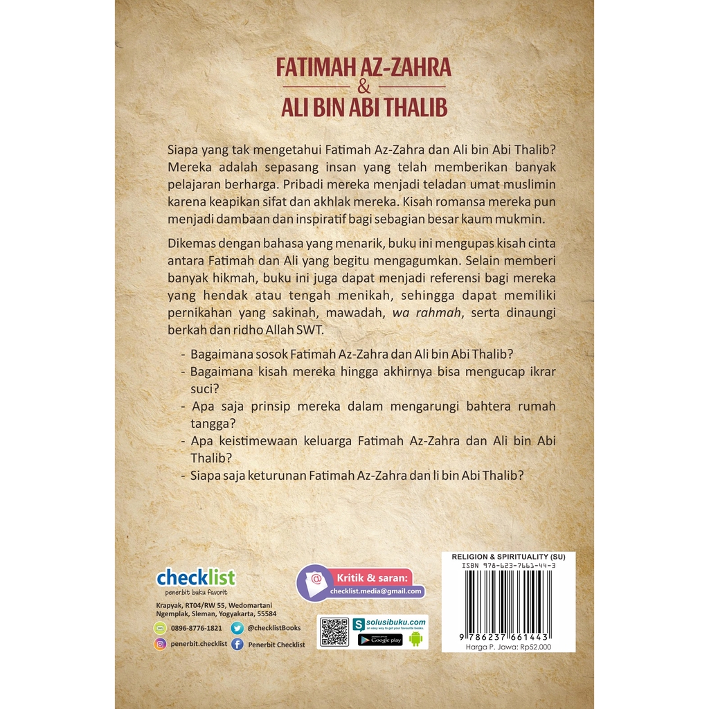 Detail Buku Tentang Fatimah Dan Ali Nomer 32