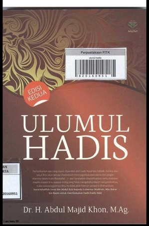 Detail Buku Ulumul Hadis Nomer 20