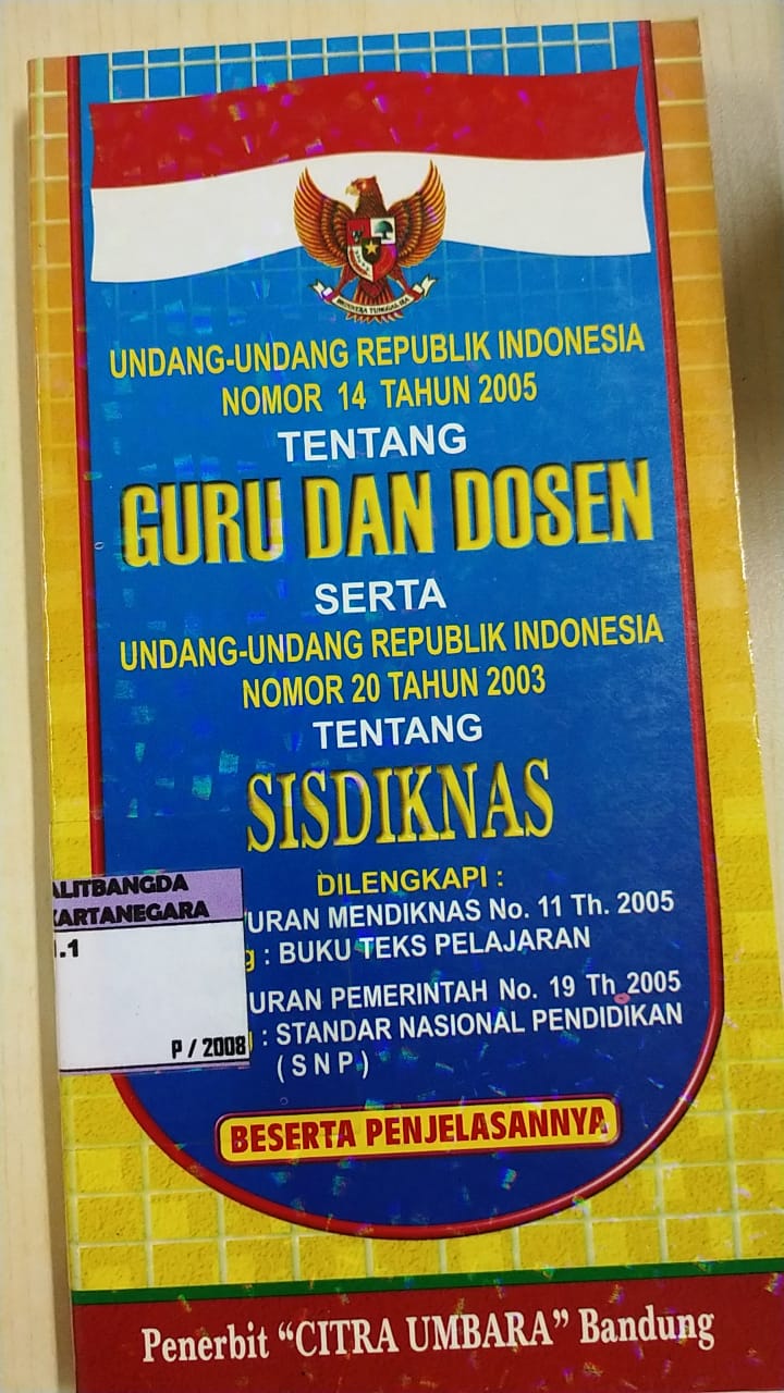 Detail Buku Undang Undang Guru Dan Dosen Nomer 29