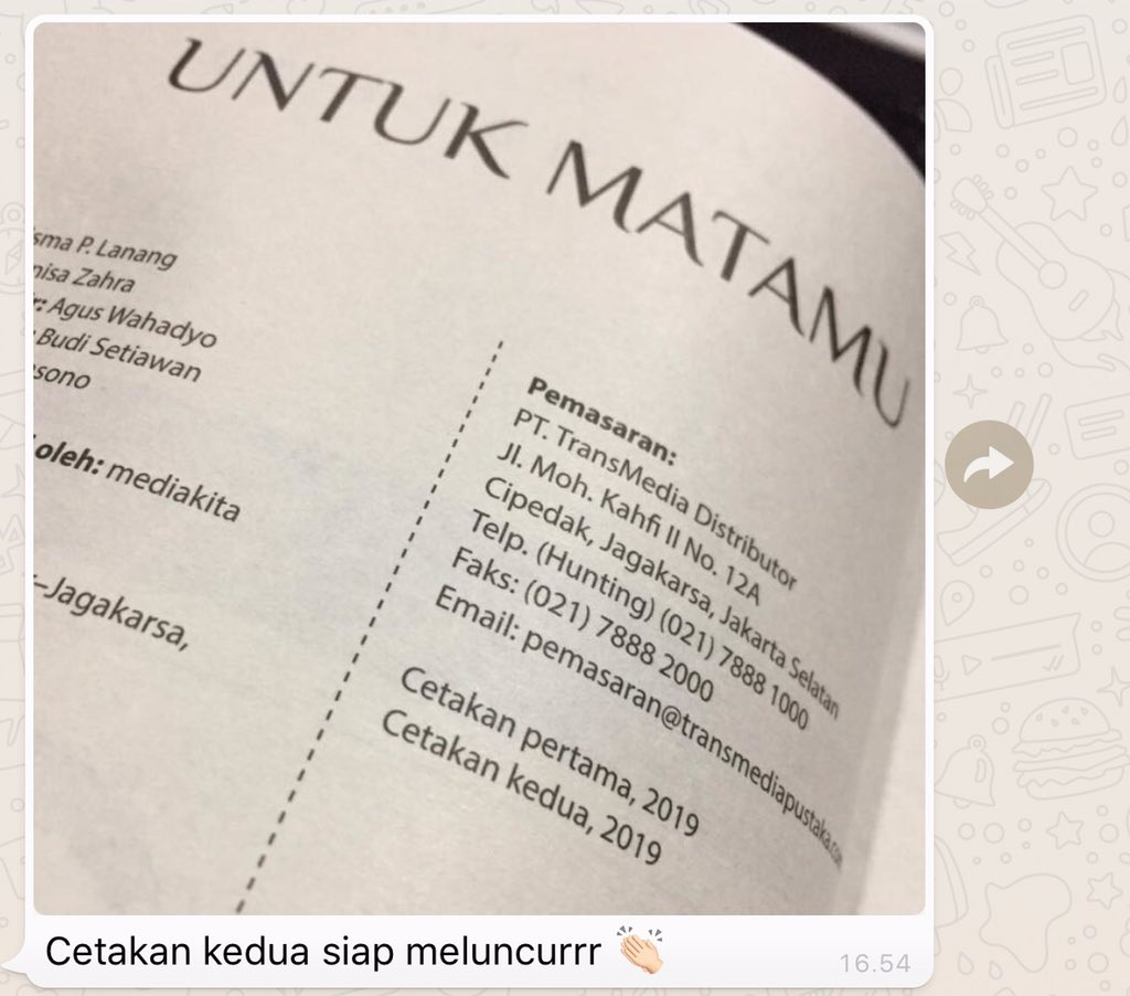 Detail Buku Untuk Matamu Kharisma P Lanang Nomer 26