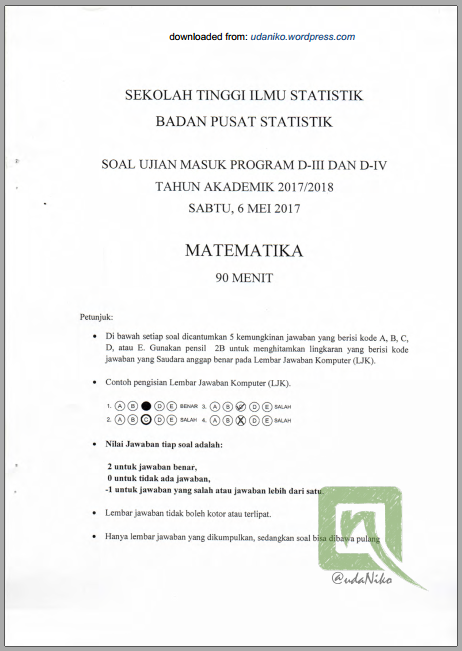 Detail Buku Usm Stis 2016 2017 Nomer 47