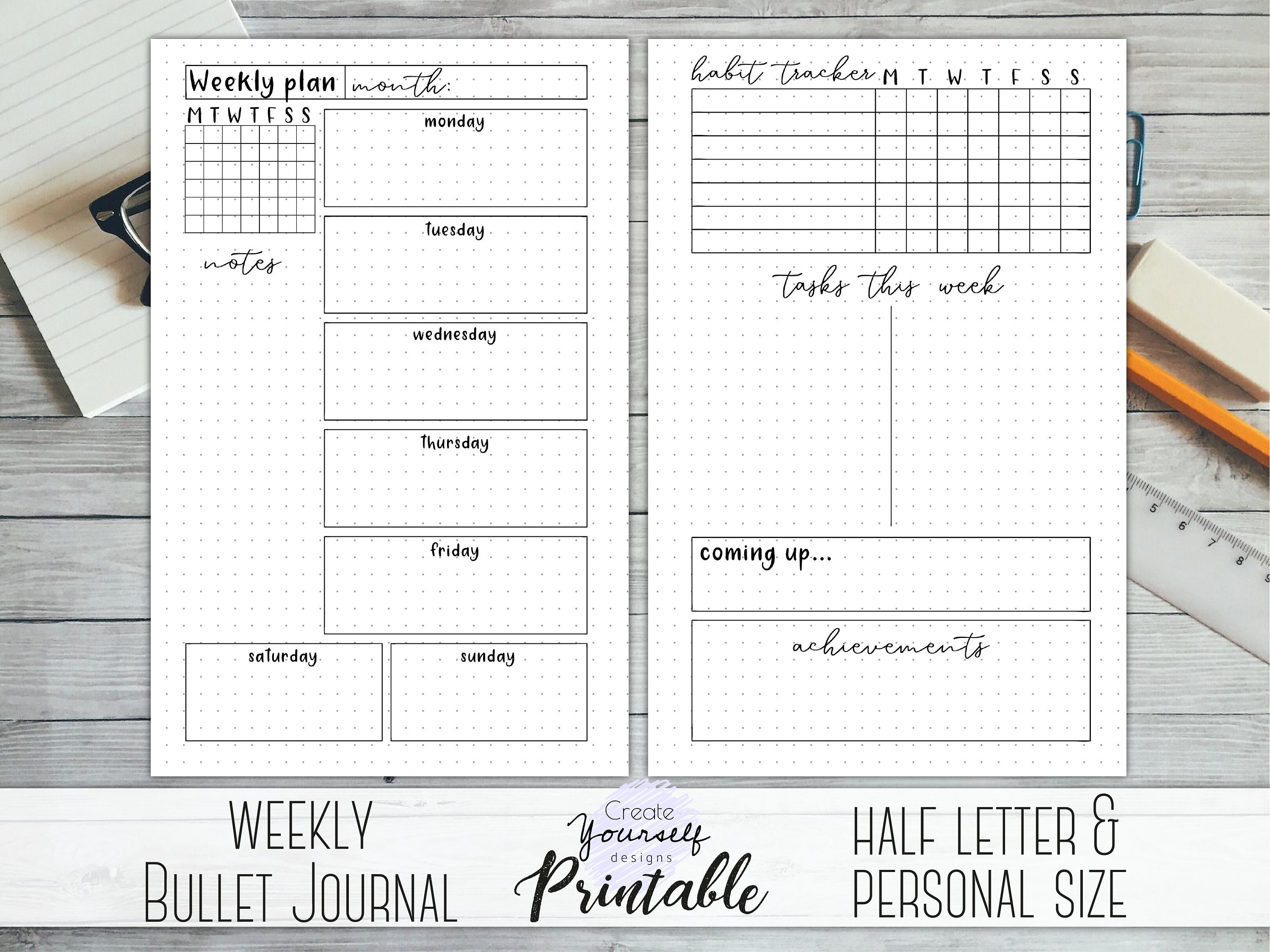 Detail Bullet Journal Calendar Template Koleksi Nomer 4