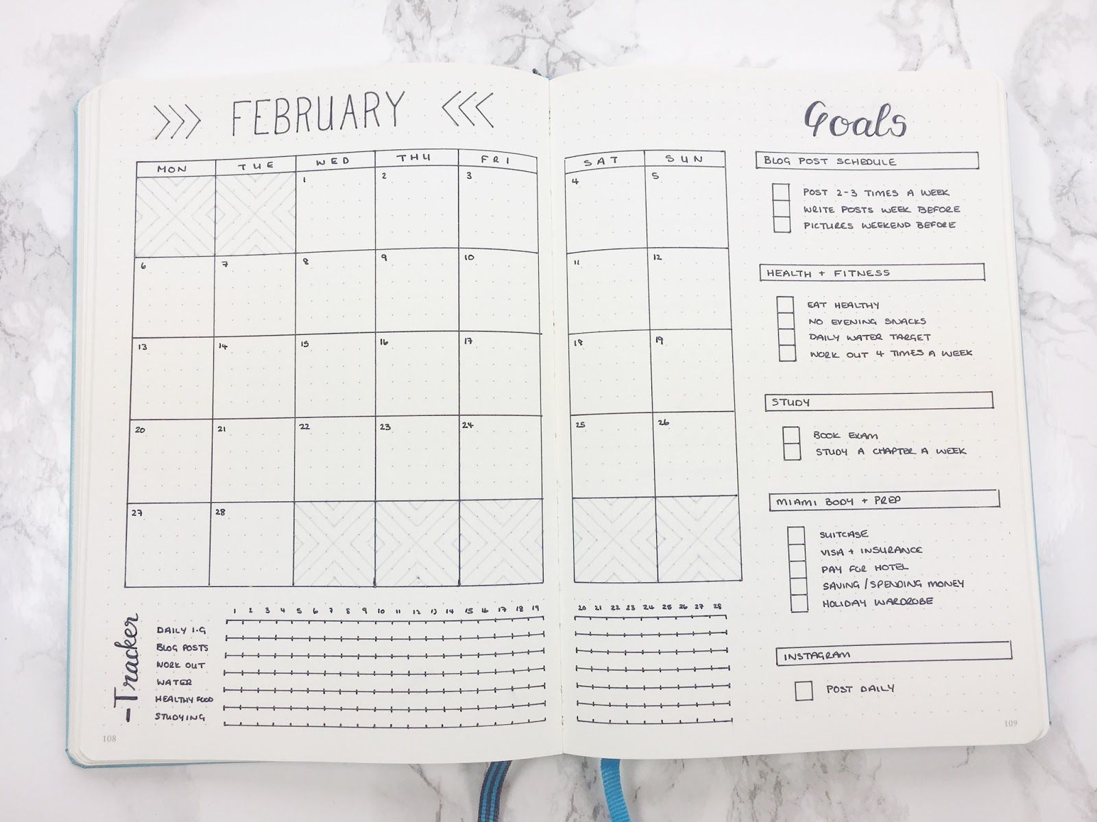 Detail Bullet Journal Planner Template Nomer 44