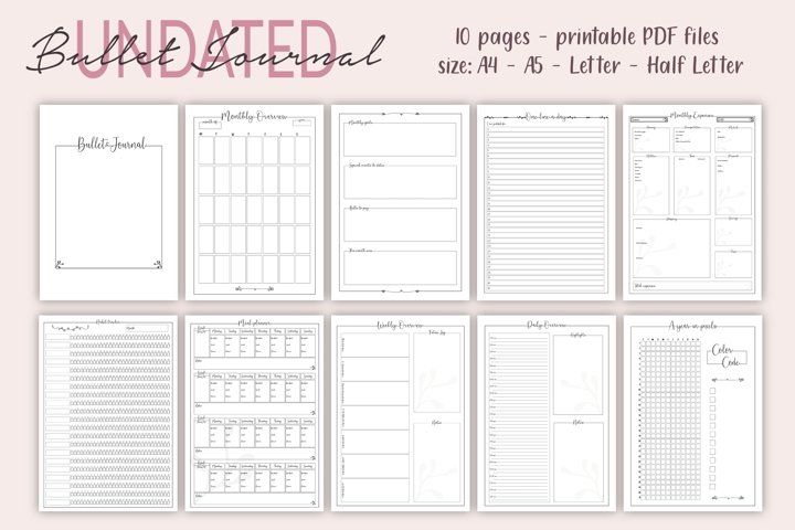 Detail Bullet Journal Planner Template Nomer 7