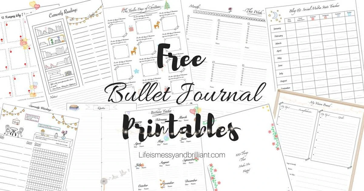 Detail Bullet Journal Template Nomer 13