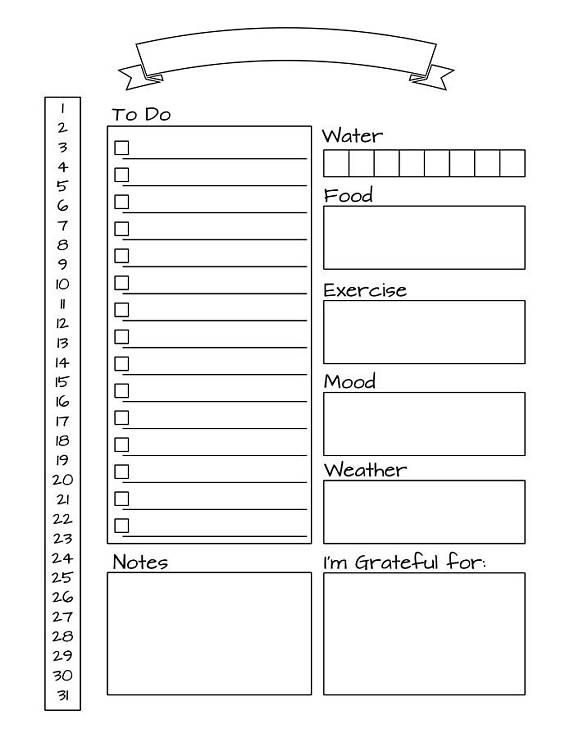 Detail Bullet Journal Template Nomer 38